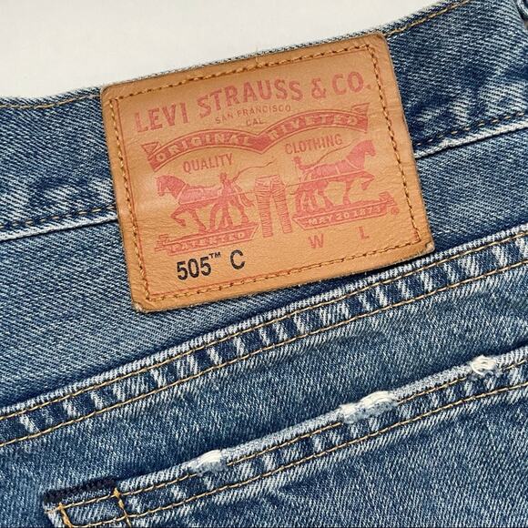 Levi’s 505 Color Block Cut-Off Shorts Sz 29 - Picture 3 of 5